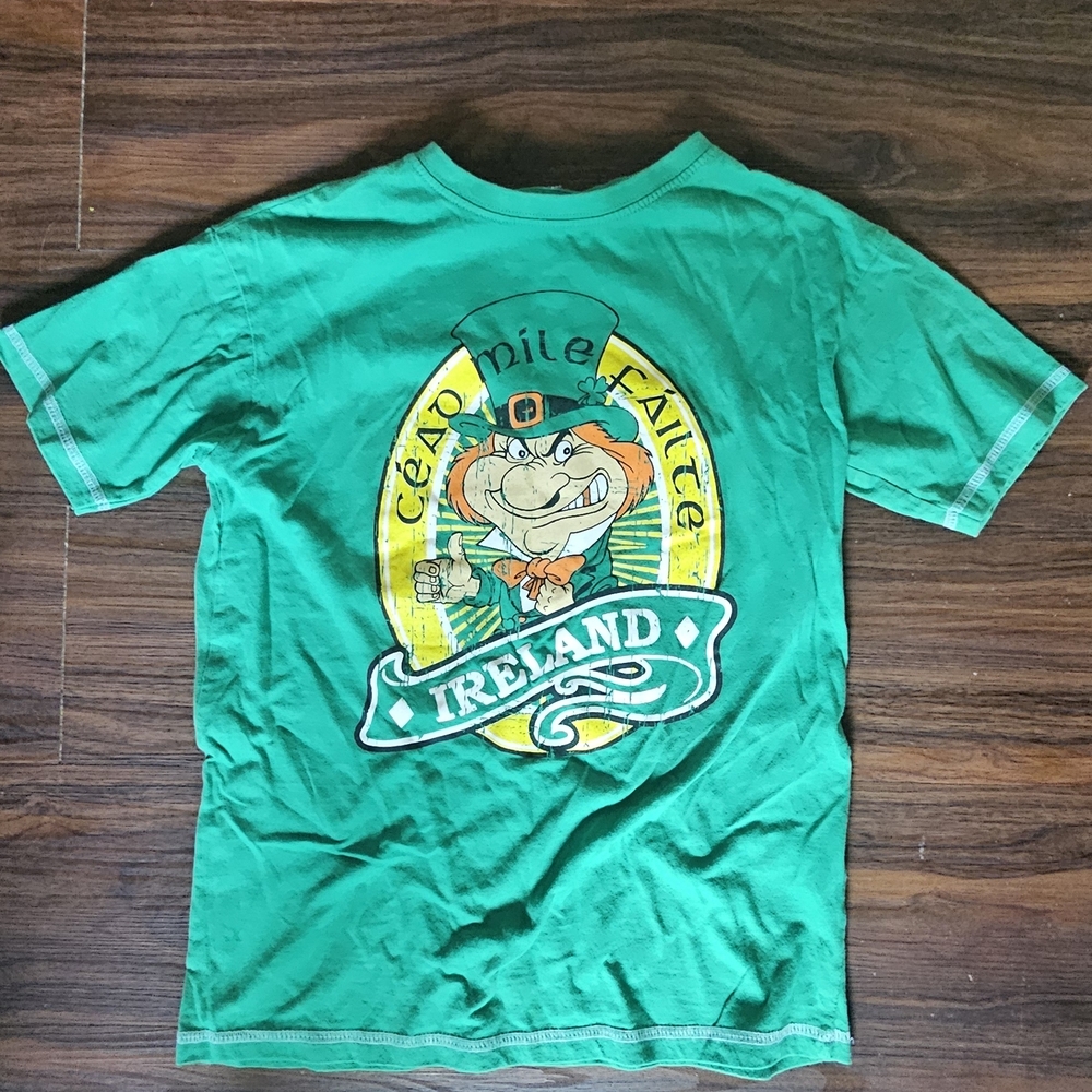 Green Kids Shirt with Ireland Graphic